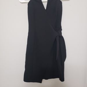 Black strapless mini dress